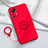 Custodia Silicone Ultra Sottile Morbida Cover con Magnetico Anello Supporto per Xiaomi Mi 12T Pro 5G Rosso