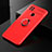 Custodia Silicone Ultra Sottile Morbida Cover con Magnetico Anello Supporto per Xiaomi POCO C3 Rosso