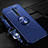 Custodia Silicone Ultra Sottile Morbida Cover con Magnetico Anello Supporto per Xiaomi Redmi 9 Prime India Blu