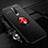 Custodia Silicone Ultra Sottile Morbida Cover con Magnetico Anello Supporto per Xiaomi Redmi K30 4G Rosso e Nero