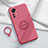 Custodia Silicone Ultra Sottile Morbida Cover con Magnetico Anello Supporto per Xiaomi Redmi K50 Ultra 5G Rosa Caldo