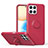 Custodia Silicone Ultra Sottile Morbida Cover con Magnetico Anello Supporto QW1 per Huawei Honor X8 4G Rosso Rosa