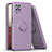 Custodia Silicone Ultra Sottile Morbida Cover con Magnetico Anello Supporto QW1 per Samsung Galaxy M12 Viola