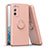 Custodia Silicone Ultra Sottile Morbida Cover con Magnetico Anello Supporto QW1 per Samsung Galaxy S20 FE 4G Rosa