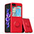 Custodia Silicone Ultra Sottile Morbida Cover con Magnetico Anello Supporto QW1 per Samsung Galaxy Z Flip5 5G Rosso