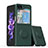 Custodia Silicone Ultra Sottile Morbida Cover con Magnetico Anello Supporto QW1 per Samsung Galaxy Z Flip5 5G Verde Notte