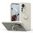 Custodia Silicone Ultra Sottile Morbida Cover con Magnetico Anello Supporto QW1 per Xiaomi Mi 12T 5G Bianco