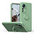 Custodia Silicone Ultra Sottile Morbida Cover con Magnetico Anello Supporto QW1 per Xiaomi Mi 12T 5G Verde Militare