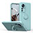 Custodia Silicone Ultra Sottile Morbida Cover con Magnetico Anello Supporto QW1 per Xiaomi Mi 12T 5G Verde Pastello