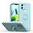 Custodia Silicone Ultra Sottile Morbida Cover con Magnetico Anello Supporto QW1 per Xiaomi Poco C50 Azzurro