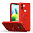 Custodia Silicone Ultra Sottile Morbida Cover con Magnetico Anello Supporto QW1 per Xiaomi Poco C50 Rosso