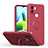 Custodia Silicone Ultra Sottile Morbida Cover con Magnetico Anello Supporto QW1 per Xiaomi Poco C50 Rosso Rosa