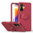 Custodia Silicone Ultra Sottile Morbida Cover con Magnetico Anello Supporto QW1 per Xiaomi Poco F4 GT 5G Rosso Rosa