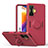 Custodia Silicone Ultra Sottile Morbida Cover con Magnetico Anello Supporto QW1 per Xiaomi Redmi K50 Gaming 5G Rosso Rosa