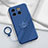 Custodia Silicone Ultra Sottile Morbida Cover con Magnetico Anello Supporto S01 per OnePlus 10T 5G Blu