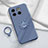 Custodia Silicone Ultra Sottile Morbida Cover con Magnetico Anello Supporto S01 per OnePlus 10T 5G Grigio Lavanda