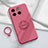 Custodia Silicone Ultra Sottile Morbida Cover con Magnetico Anello Supporto S01 per OnePlus Ace Pro 5G Rosa Caldo