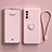 Custodia Silicone Ultra Sottile Morbida Cover con Magnetico Anello Supporto S01 per Oppo A54 5G Rosa