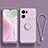 Custodia Silicone Ultra Sottile Morbida Cover con Magnetico Anello Supporto S01 per Oppo K10 5G Lavanda