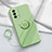 Custodia Silicone Ultra Sottile Morbida Cover con Magnetico Anello Supporto S01 per Oppo K9 5G Verde