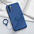 Custodia Silicone Ultra Sottile Morbida Cover con Magnetico Anello Supporto S01 per Oppo Reno6 Pro 5G India Blu