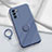 Custodia Silicone Ultra Sottile Morbida Cover con Magnetico Anello Supporto S01 per Oppo Reno6 Pro 5G India Grigio Lavanda