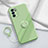 Custodia Silicone Ultra Sottile Morbida Cover con Magnetico Anello Supporto S01 per Oppo Reno6 Pro 5G India Verde Pastello