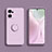 Custodia Silicone Ultra Sottile Morbida Cover con Magnetico Anello Supporto S01 per Oppo Reno7 SE 5G