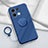 Custodia Silicone Ultra Sottile Morbida Cover con Magnetico Anello Supporto S01 per Oppo Reno8 Pro+ Plus 5G Blu