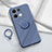 Custodia Silicone Ultra Sottile Morbida Cover con Magnetico Anello Supporto S01 per Oppo Reno9 5G Grigio Lavanda