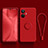 Custodia Silicone Ultra Sottile Morbida Cover con Magnetico Anello Supporto S01 per Realme 10 Pro+ Plus 5G Rosso