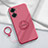 Custodia Silicone Ultra Sottile Morbida Cover con Magnetico Anello Supporto S01 per Realme 10S 5G Rosa Caldo