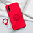 Custodia Silicone Ultra Sottile Morbida Cover con Magnetico Anello Supporto S01 per Realme GT Master 5G Rosso