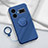 Custodia Silicone Ultra Sottile Morbida Cover con Magnetico Anello Supporto S01 per Realme GT Neo5 240W 5G Blu