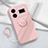 Custodia Silicone Ultra Sottile Morbida Cover con Magnetico Anello Supporto S01 per Realme GT Neo5 5G Rosa