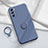 Custodia Silicone Ultra Sottile Morbida Cover con Magnetico Anello Supporto S01 per Samsung Galaxy S20 FE 4G Grigio Lavanda