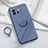 Custodia Silicone Ultra Sottile Morbida Cover con Magnetico Anello Supporto S01 per Vivo iQOO Neo6 SE 5G Grigio Lavanda