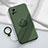 Custodia Silicone Ultra Sottile Morbida Cover con Magnetico Anello Supporto S01 per Vivo iQOO U3 5G Verde Notte