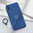 Custodia Silicone Ultra Sottile Morbida Cover con Magnetico Anello Supporto S01 per Vivo iQOO U5 5G Blu