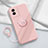 Custodia Silicone Ultra Sottile Morbida Cover con Magnetico Anello Supporto S01 per Vivo iQOO Z6x Rosa