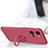 Custodia Silicone Ultra Sottile Morbida Cover con Magnetico Anello Supporto S01 per Vivo V25 5G