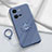 Custodia Silicone Ultra Sottile Morbida Cover con Magnetico Anello Supporto S01 per Vivo V25e Grigio Lavanda