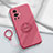 Custodia Silicone Ultra Sottile Morbida Cover con Magnetico Anello Supporto S01 per Vivo X70 Pro 5G Rosa Caldo