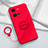 Custodia Silicone Ultra Sottile Morbida Cover con Magnetico Anello Supporto S01 per Vivo X80 Lite 5G Rosso