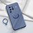 Custodia Silicone Ultra Sottile Morbida Cover con Magnetico Anello Supporto S01 per Vivo X80 Pro 5G Grigio Lavanda