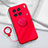 Custodia Silicone Ultra Sottile Morbida Cover con Magnetico Anello Supporto S01 per Vivo X90 Pro+ Plus 5G Rosso