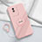 Custodia Silicone Ultra Sottile Morbida Cover con Magnetico Anello Supporto S01 per Vivo Y02A Rosa