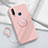 Custodia Silicone Ultra Sottile Morbida Cover con Magnetico Anello Supporto S01 per Vivo Y11 Rosa