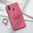 Custodia Silicone Ultra Sottile Morbida Cover con Magnetico Anello Supporto S01 per Vivo Y15 Rosso