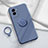 Custodia Silicone Ultra Sottile Morbida Cover con Magnetico Anello Supporto S01 per Vivo Y55s (2021) Grigio Lavanda